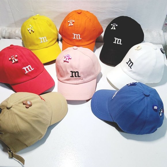 Boys&Girls "M" Caps With Cartoon Figures Eyes Embroidery Breathable Adjustable - Picture 1 of 12